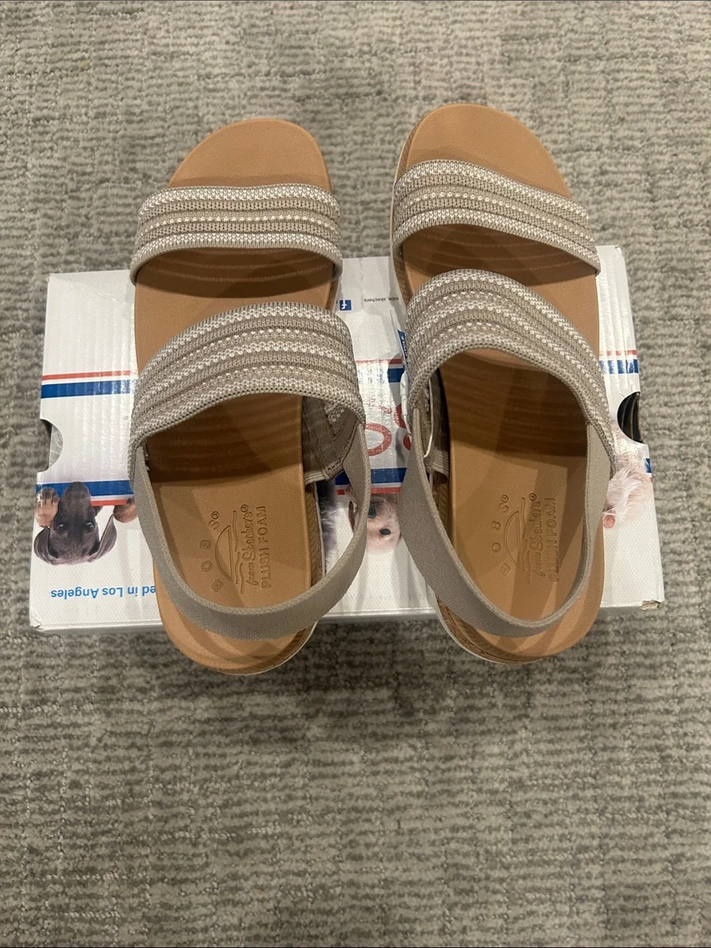 Skechers Women's Bobs Desert Kiss Low - Breezy Stripe Tan 6.5